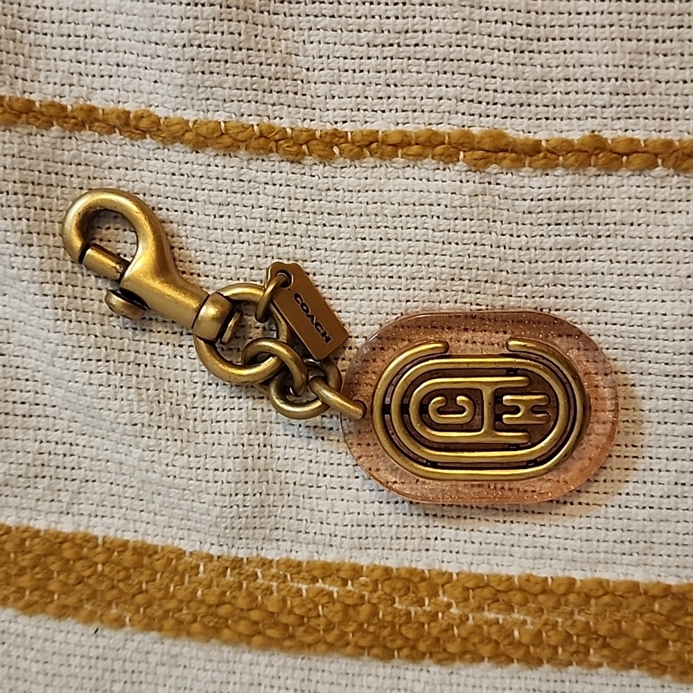 Spinning Coach Retro Graphic Bag Charm in pink